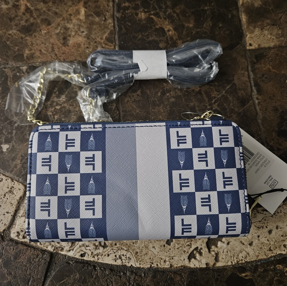 LONDON FOG DIANA SIGNATURE DOUBLE ZIP CROSSBODY BAG AND WALLET COMBO NWT - Picture 4 of 6
